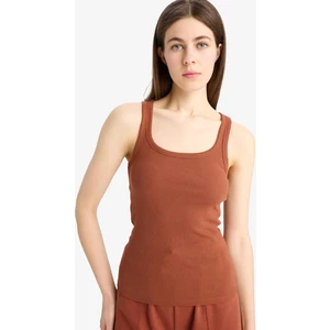 Slim Fit Dar Kesim Basic Düz Yuvarlak Yaka Fitilli Kaşkorse Atlet E5539AX25SM
