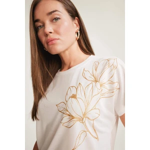 Bisiklet Yaka Baskılı Kısa Kollu Tişört E9892AX25SM