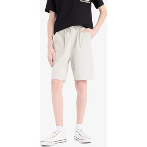 Erkek Çocuk Beli Lastikli Cepli Gabardin Şort E7333A825HS