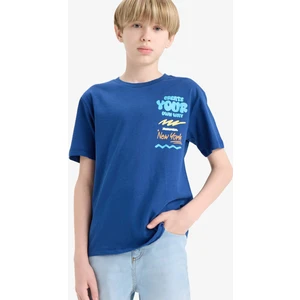 Erkek Çocuk Bisiklet Yaka Baskılı Kısa Kollu Tişört F0179A825SM
