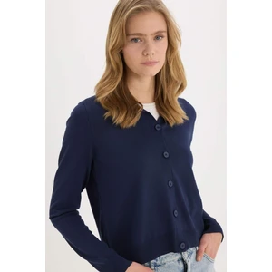 Regular Fit Polo Yaka Basic Düz Triko Hırka E7142AX25SP