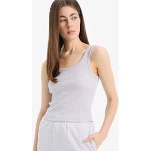 Slim Fit Dar Kesim Basic Düz U Yaka Fitilli Kaşkorse Atlet E5540AX25SM