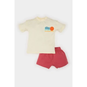 Erkek Bebek 2'li Takım Baskılı Kısa Kollu Tişört Şort E8740A525SM