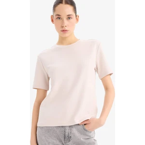 Regular Fit Bisiklet Yaka Basic Düz Kalın Kısa Kollu Tişört D7579AX25SP