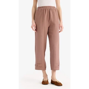 Keten Karışımlı Basic Kısa Paça Harem Pantolon B7506AX25SP