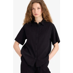 Oversize Geniş Kalıp Basic Düz Kısa Kollu Gömlek A9135AX25SM