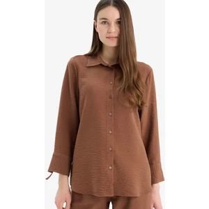 Regular Fit Basic Düz Uzun Kollu Gömlek C3819AX25SP