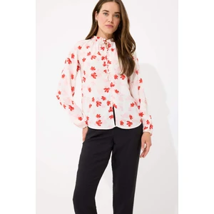 Regular Fit Desenli Maroken Uzun Kollu Bluz E7637AX25SP