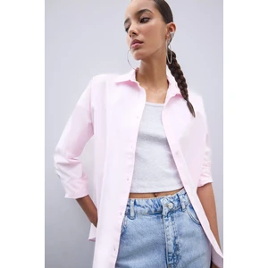 %100 Pamuk Oversize Basic Oxford Gömlek C4597AX25SP