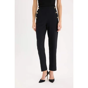 Carrot Fit Havuç Kalıp Kumaş Pantolon Basic Düz Cepli Yüksek Bel Düz Paça B1238AX25SP