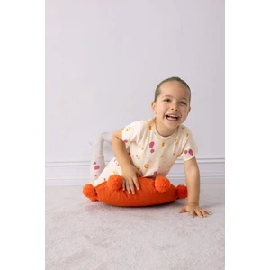 Kız Bebek Pijama Takımı Meyve Baskılı Fitilli Kaşkorse Kısa Kollu Üst Beli Lastikli Uzun Alt E1544A525SM