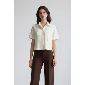 Crop Cepli Tensel Kısa Kollu Gömlek C4784AX25SP