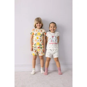 Kız Bebek 101 Dalmatians Pijama Takımı Kısa Kollu Penye Üst Beli Lastikli Şort E4616A525SM