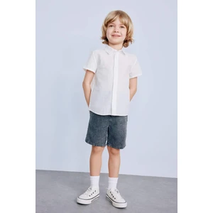 Erkek Bebek Basic Düz Beli Lastikli Jean Şort E3382A525SM