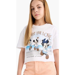 Kız Çocuk Disney Mickey Mouse &Friends Relax Fit Bisiklet Yaka Kısa Kollu Tişört D8824A825SP