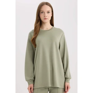 Regular Fit Bisiklet Yaka Basic Düz Tesettür Sweatshirt Tunik D4598AX25SP