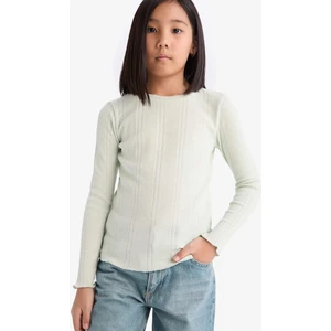 Kız Çocuk Slim Fit Dar Kesim Bisiklet Yaka Uzun Kollu Tişört D9234A825SP