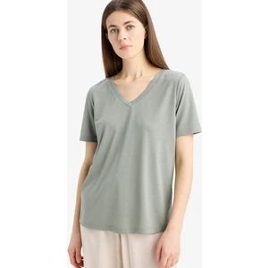 Regular Fit V Yaka Basic Düz Kısa Kollu Tişört K5057AZ25SP