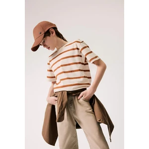 Erkek Çocuk Bisiklet Yaka Çizgili Kısa Kollu Tişört D9491A825SM