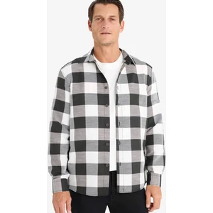 Regular Fit Polo Yaka Pamuklu Kareli Uzun Kollu Gömlek D6145AX25SP