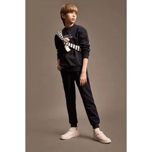 Erkek Çocuk 2'li Takım Baskılı Sweatshirt Eşofman Altı D9819A825SP