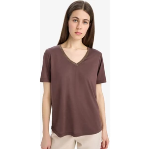 Regular Fit V Yaka Basic Düz Kısa Kollu Tişört K5057AZ25SP