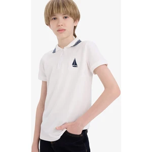 Erkek Çocuk Polo Yaka Nakışlı Pike Kısa Kollu Tişört D8091A825SM