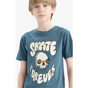 Erkek Çocuk Bisiklet Yaka Baskılı Kısa Kollu Tişört E0083A825SM