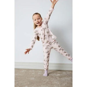 Kız Bebek Pijama Takımı Gökkuşağı Baskılı Uzun Kollu Üst Beli Lastikli Uzun Alt D9075A525SP