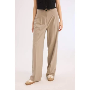 Standart Boy Kumaş Palazzo Pantolon Wide Leg Geniş Bol Paça Basic Düz Yüksek Bel C6402AX25SP