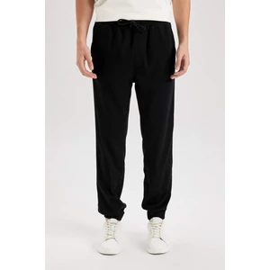 %100 Pamuk Jogger Gabardin Pantolon Beli Regular Fit Bağcıklı Lastikli Paça D5927AX24AU