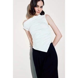 Slim Fit Dar Kesim Tek Omuzlu Ribana Bluz F2453AX25SM