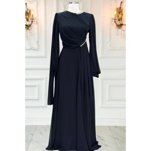 Amine Hüma Feza Abiye Elbise Siyah