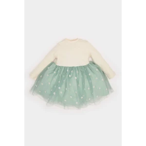 Kız Bebek Çiçekli Uzun Kollu Tül Elbise D9327A525SP