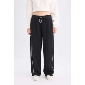 Coool Beli Lastikli Wide Leg Geniş Bol Paça Eşofman Altı Beli Ayarlanabilir Lastikli Yan Şeritli E0163AX24WN