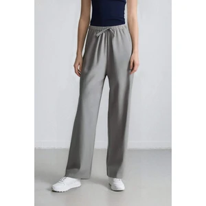 Afra x Defacto Coool Wide Leg Kumaş Pantolon Geniş Bol Paça Beli Lastikli Bağcıklı Cepli C1428AX25SP