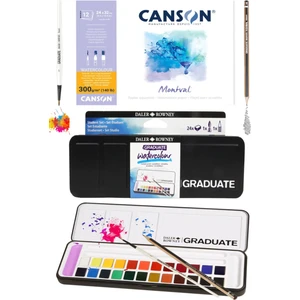 Canson Montval Suluboya Defteri (24X32CM) 300GR Daler Rowney Graduate Suluboya Seti 24 Renk