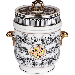 Lucky Art Margery Bone Porselen Barok Desenli Kulplu Kavanoz 16 cm Lyhd 551