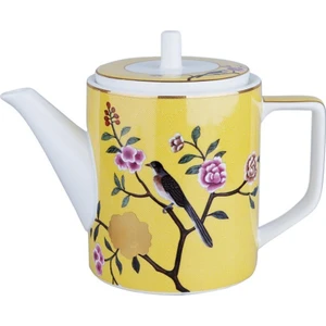 Lucile Sarı Kuş Desenli Porselen Çaydanlık 600 cc LYWY 011