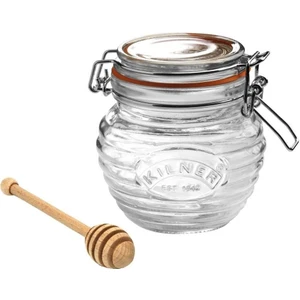 Ahşap Kepçeli Bal Kavanozu 400 ml