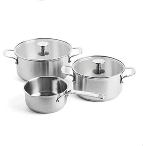 Çelik 3'lü Tencere Seti (20cm + 24cm Tencere & 16 cm Sosluk)