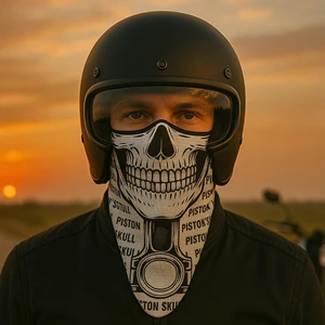 Piston Kurukafa Desenli Dikişsiz Dijital Baskı Baf Buff Bandana Boyunluk