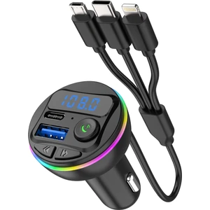 Bluetooth Araç Mp3 Çalar I Mp3 Modülatör Çalar USB C Şarj ile 3 In 1 Şarj Kablosu