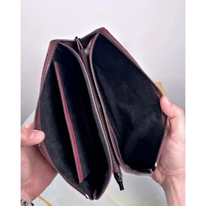 Hakiki Deri - El Bantlı - Fermuarlı - Uzun El Çantası 2029