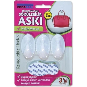 İz Bırakmadan Sökülebilir Askı Beyaz 3 Lü Eko Paket Max 2 Kg