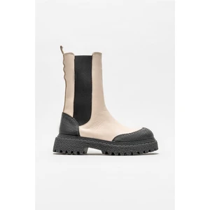 Bej Kadın Günlük Düz Bot