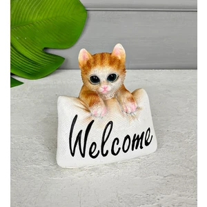 Welcome Seramik Kedi Biblo Sarı