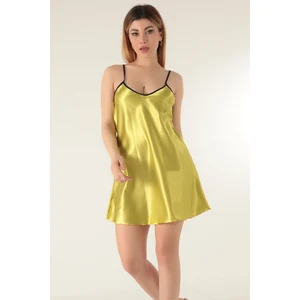Ince Askılı Mini Saten GECELIK-336
