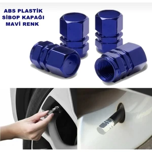 Sibop Kapağı Seti Abs Krom 4 Adet Mavi Renk Ithal