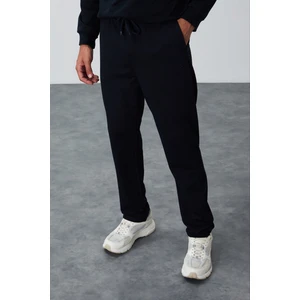 Tommy Life Lacivert Bağcıklı Cepli Standart Kalıp Klasik Paça Erkek Eşofman Alt - 84682
